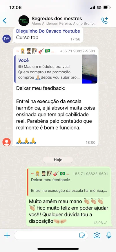 Mensagem de aluno 1