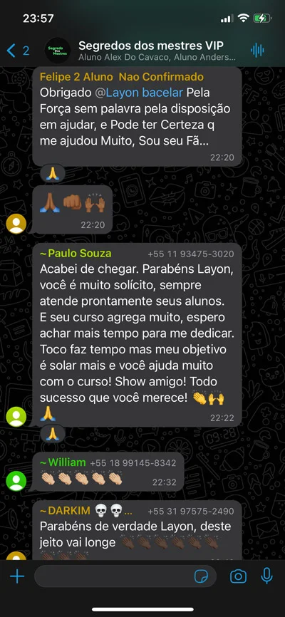 Mensagem de aluno 6